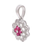 Stříbro 925/1000 - Přívěsek s Madagaskarským Rubínem a Bílým Topazem - Karátové číslo: 0.44. přibližná hmotnost: 1.77 gramů