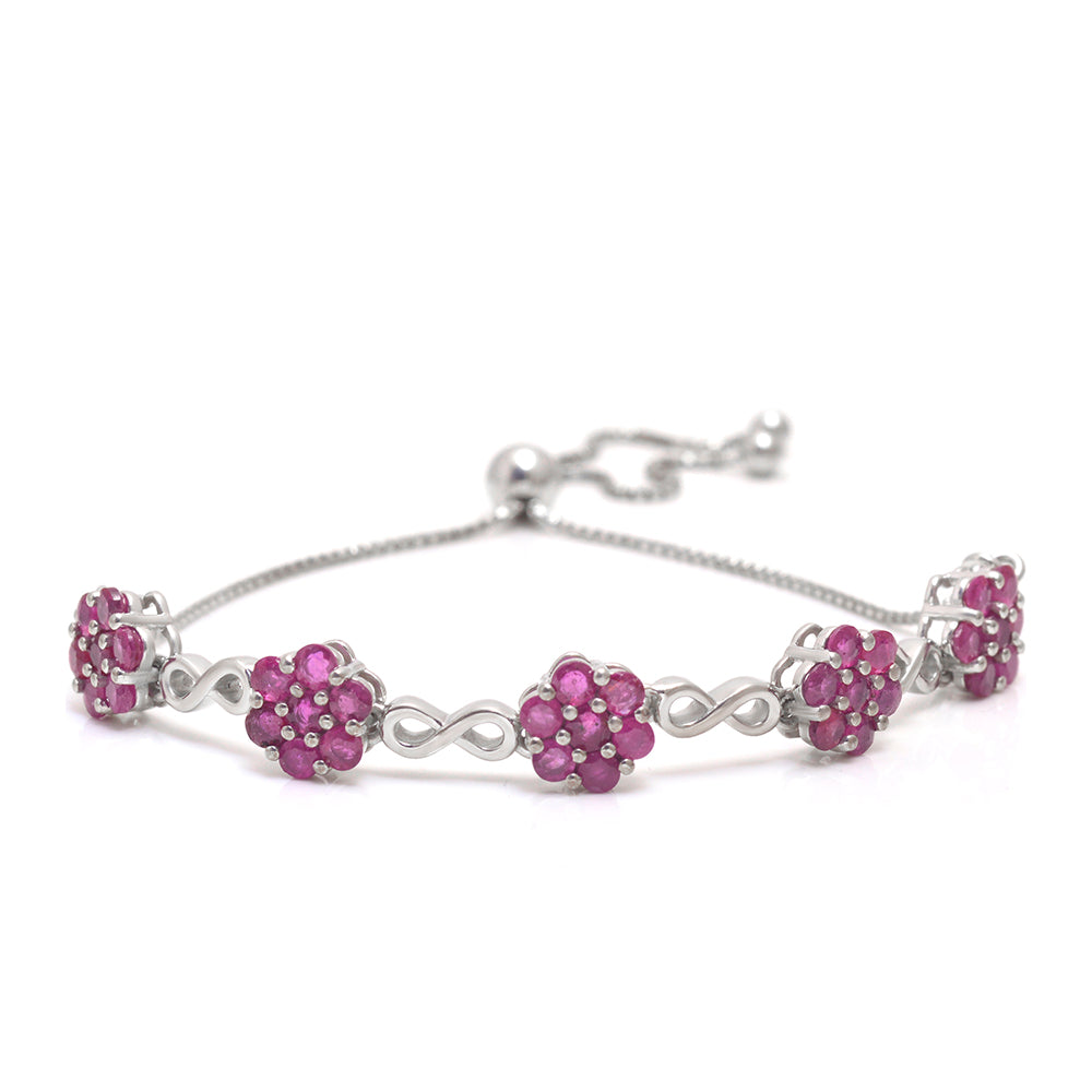 Stříbrný Náramek s Madagaskarským Rubínem