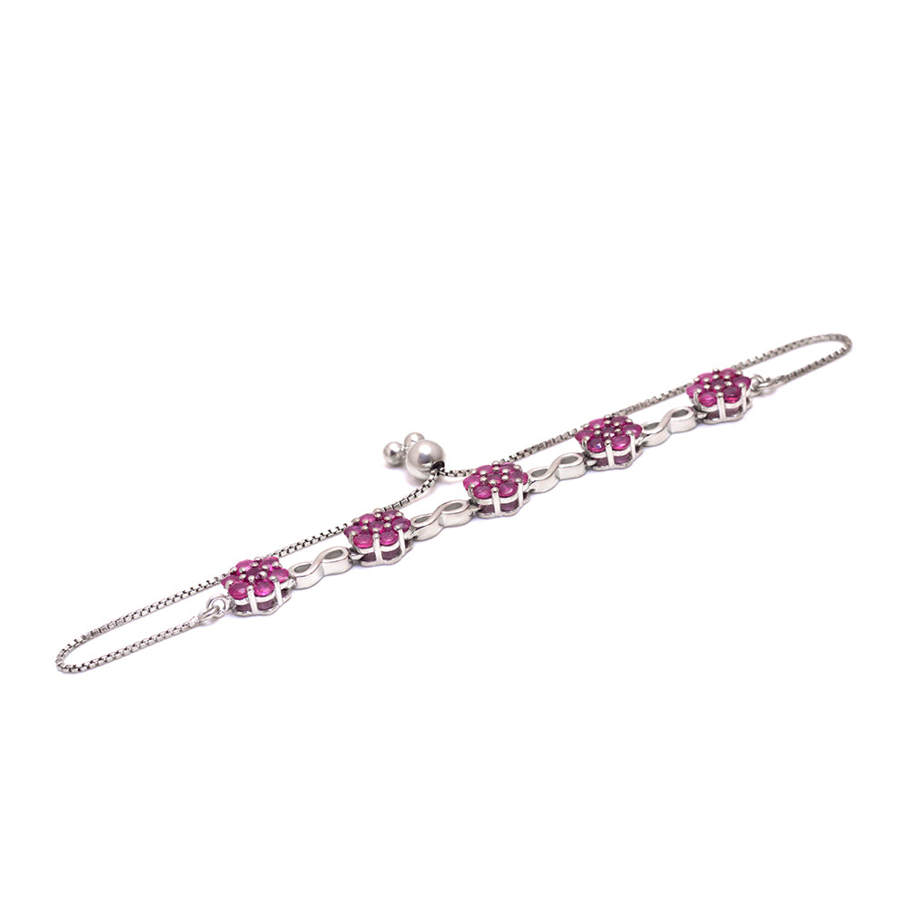 Stříbrný Náramek s Madagaskarským Rubínem