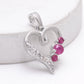 Stříbrný Přívěsek s Madagaskarským Rubínem a Bílým Topazem