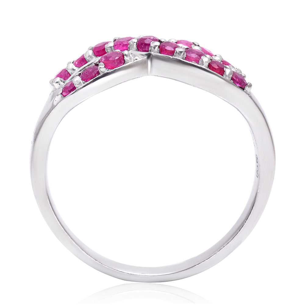 Stříbrný Prsten s Madagaskarským Rubínem 3 