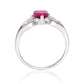Stříbro 925/1000 - Prsten s Madagaskarským Rubínem a Bílým Topazem - Karátové číslo: 1.33. přibližná hmotnost: 3.27 gramů