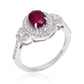 Stříbro 925/1000 - Prsten s Madagaskarským Rubínem a Bílým Topazem - Karátové číslo: 2.52. přibližná hmotnost: 3.95 gramů