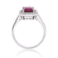Stříbro 925/1000 - Prsten s Madagaskarským Rubínem a Bílým Topazem - Karátové číslo: 3.75. přibližná hmotnost: 3.63 gramů