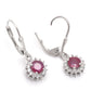 Stříbrné Náušnice s Madagaskarským Rubínem a Bílým Topazem
