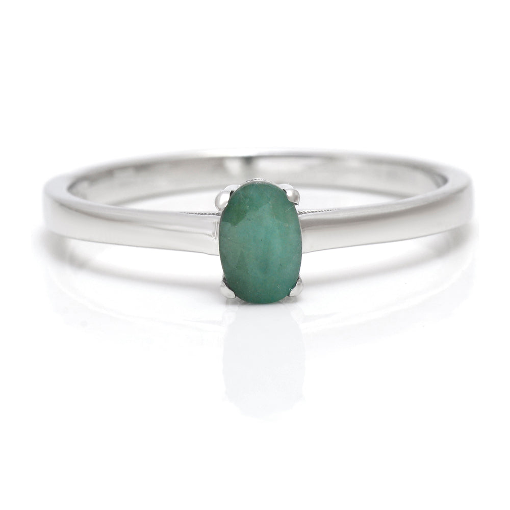 925 / 1000 Sterlingové Stříbro Prsten s Brazilským Smaragdem