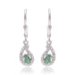 Stříbrné Náušnice s Brazilským Smaragdem a Bílým Topazem
