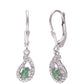 Stříbrné Náušnice s Brazilským Smaragdem a Bílým Topazem