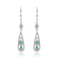 Stříbrné Náušnice s Brazilským Smaragdem a Bílým Topazem