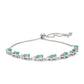 Stříbrný Náramek s Brazilským Smaragdem a Bílým Topazem