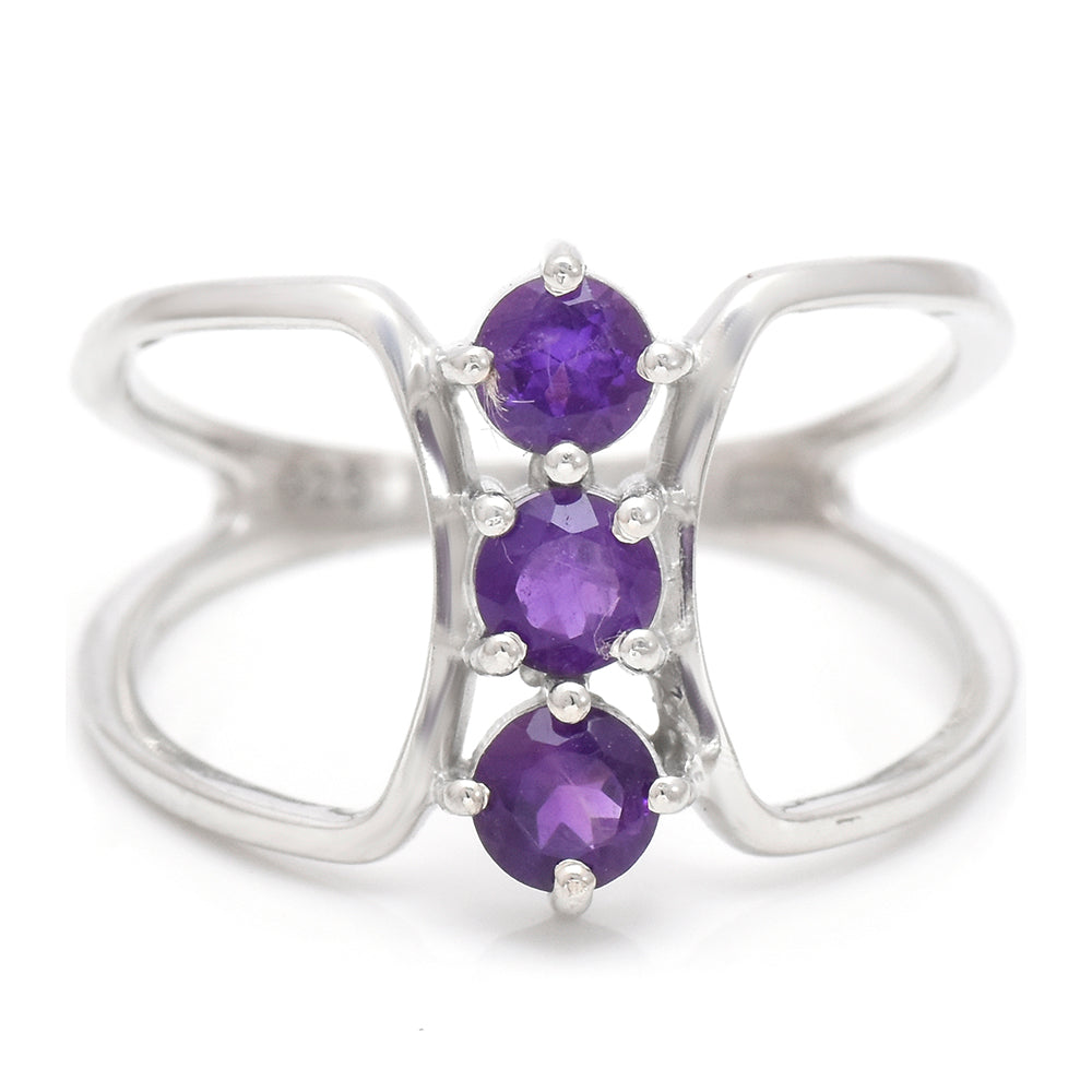 Pozlacené Stříbro 925/1000 - Prsten s Marockým Ametystem - Karátové číslo: 0.86. přibližná hmotnost: 2.72 gramů 2 