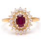 Pozlacený Stříbrný Prsten s Madagaskarským Rubínem a Bílým Topazem