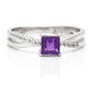Stříbro 925/1000 - Prsten s Marockým Ametystem a Bílým Topazem - Karátové číslo: 0.88. přibližná hmotnost: 2.69 gramů