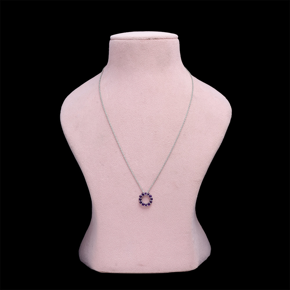 Stříbro 925/1000 - Přívěsek s Marockým Ametystem - Karátové číslo: 1.9. přibližná hmotnost: 3.94 gramů