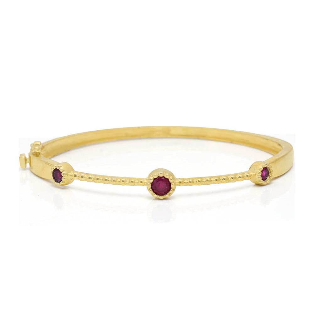 Pozlacené Stříbro 925/1000 - Náramek s Madagaskarským Rubínem - Karátové číslo: 2. přibližná hmotnost: 9.92 gramů 3 