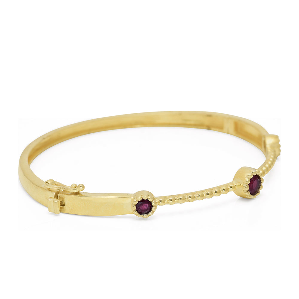 Pozlacené Stříbro 925/1000 - Náramek s Madagaskarským Rubínem - Karátové číslo: 2. přibližná hmotnost: 9.92 gramů 4 