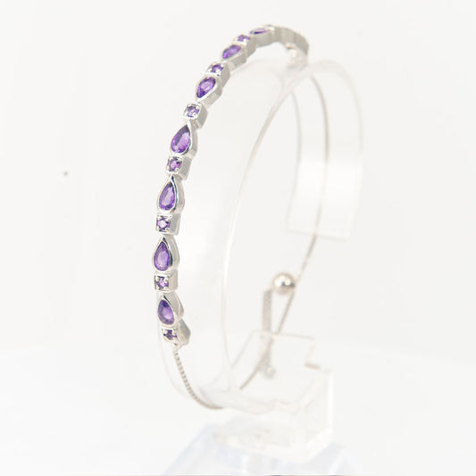 Stříbrný Náramek s Marockým Ametystem