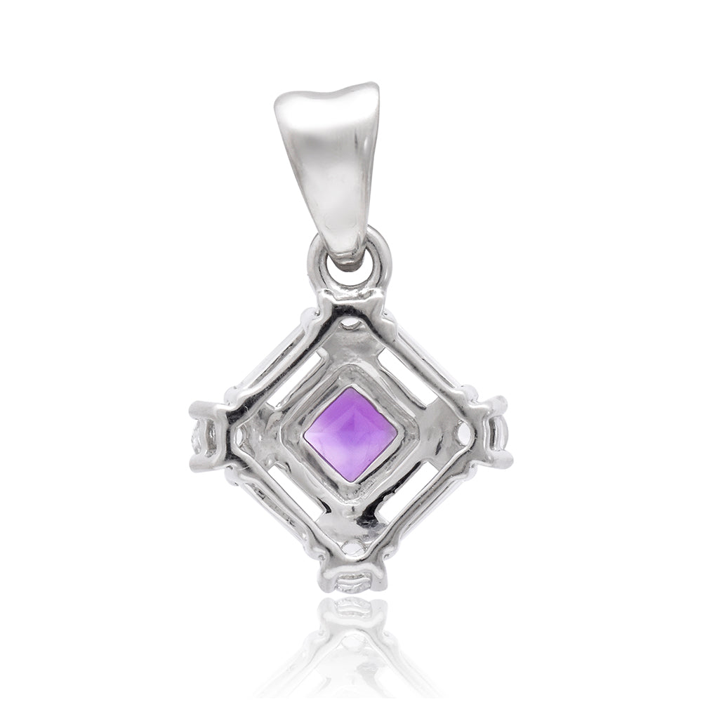 Stříbro 925/1000 - Přívěsek s Marockým Ametystem a Bílým Topazem - Karátové číslo: 0.95. přibližná hmotnost: 2.4 gramů