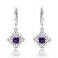 Stříbrné Náušnice s Marockým Ametystem a Bílým Topazem