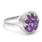 Stříbrný Prsten s Marockým Ametystem a Bílým Topazem