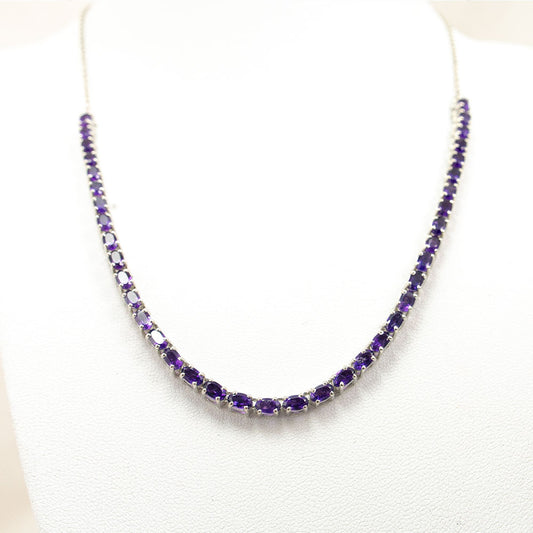 Stříbrný Náhrdelník s Marockým Ametystem