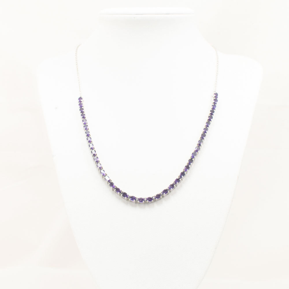 Stříbrný Náhrdelník s Marockým Ametystem