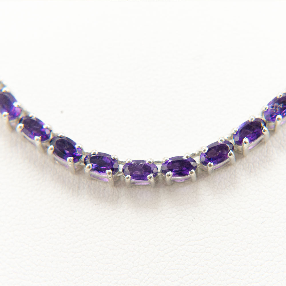 Stříbrný Náhrdelník s Marockým Ametystem 4 