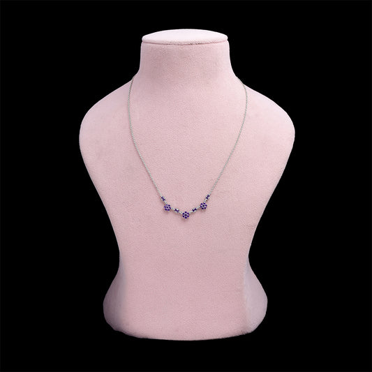 Stříbro 925/1000 - Náhrdelník s Marockým Ametystem - Karátové číslo: 0.87. přibližná hmotnost: 4.11 gramů