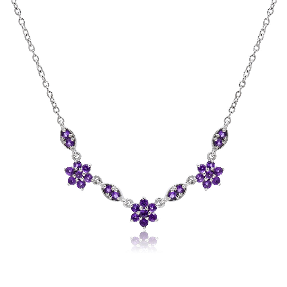 Stříbro 925/1000 - Náhrdelník s Marockým Ametystem - Karátové číslo: 0.87. přibližná hmotnost: 4.11 gramů 3 