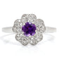 Stříbro 925/1000 - Prsten s Marockým Ametystem a Bílým Topazem - Karátové číslo: 0.64. přibližná hmotnost: 2.67 gramů