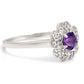 Stříbro 925/1000 - Prsten s Marockým Ametystem a Bílým Topazem - Karátové číslo: 0.64. přibližná hmotnost: 2.67 gramů