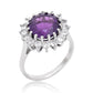 Stříbro 925/1000 - Prsten s Marockým Ametystem a Bílým Topazem - Karátové číslo: 12. přibližná hmotnost: 4.5 gramů