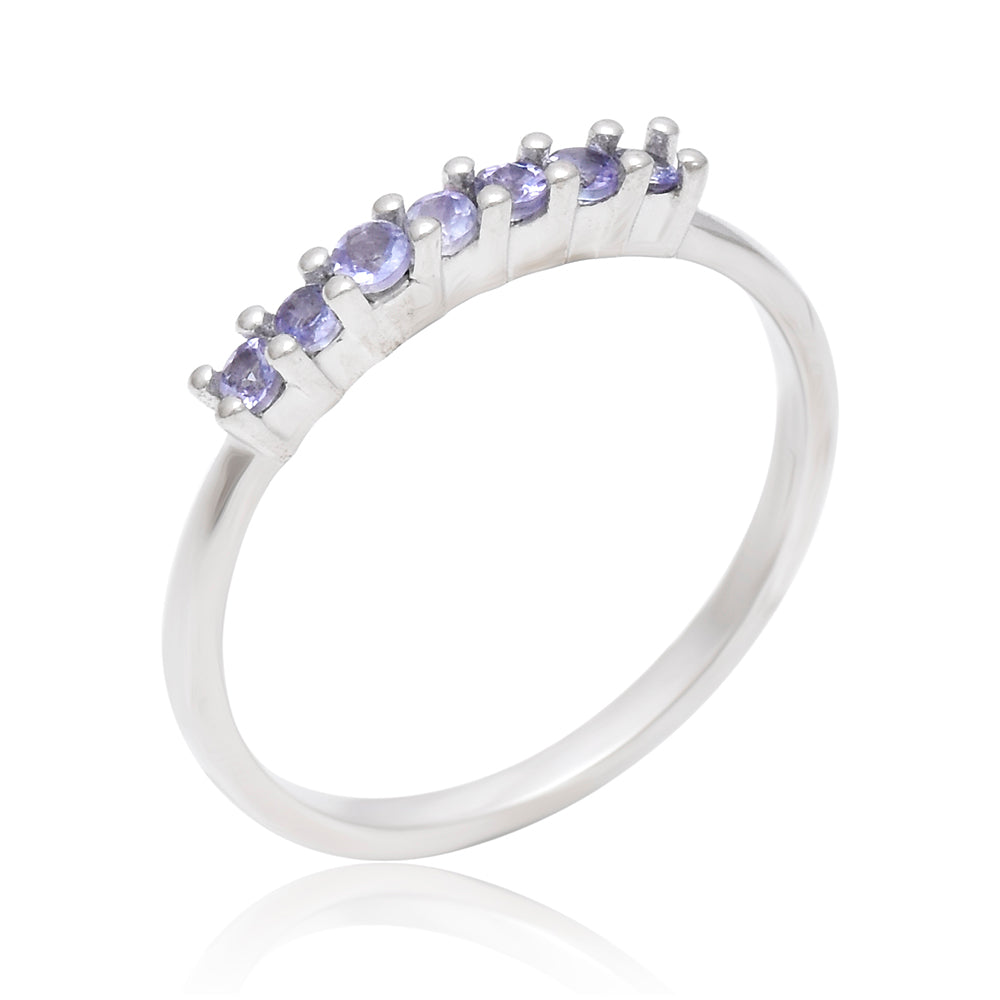 Stříbrný Prsten s AAA Tanzanitem