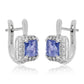 Stříbrné Náušnice s AAA Tanzanitem a Bílým Topazem
