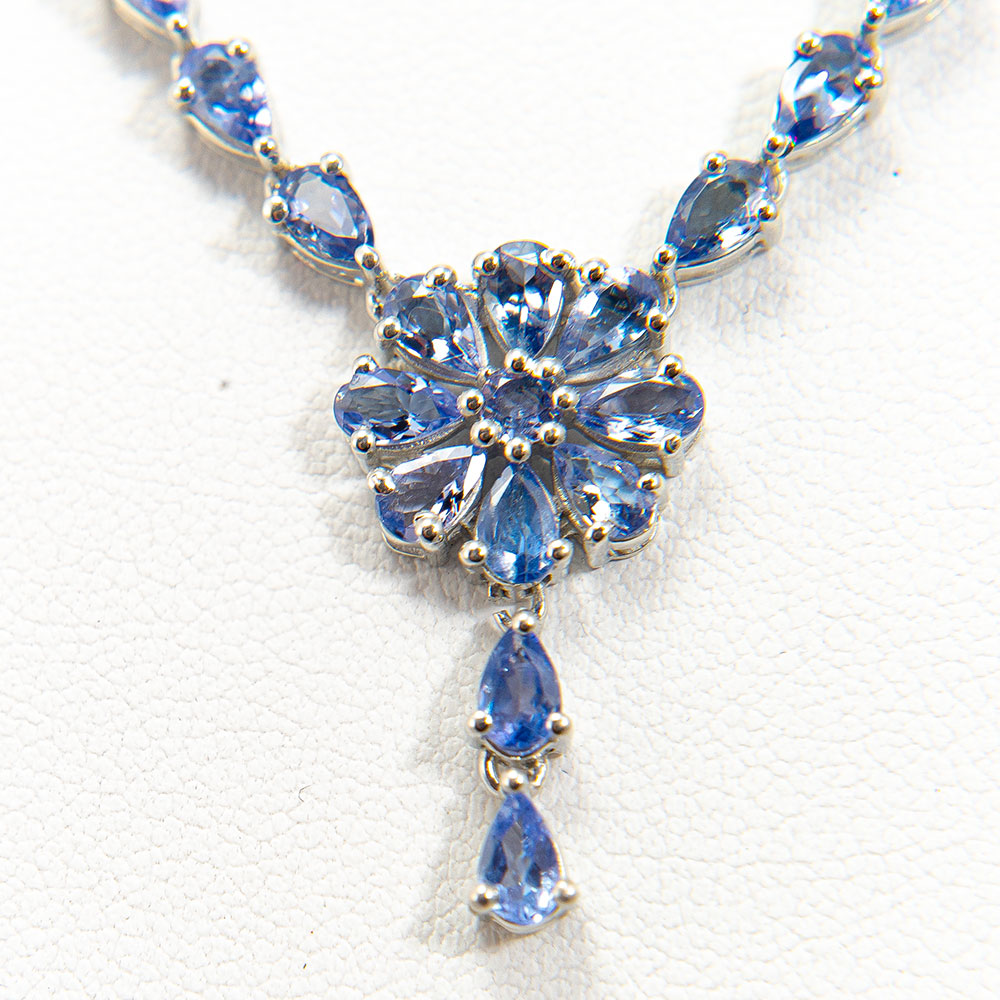 Stříbrný Náhrdelník s AAA Tanzanitem 3 