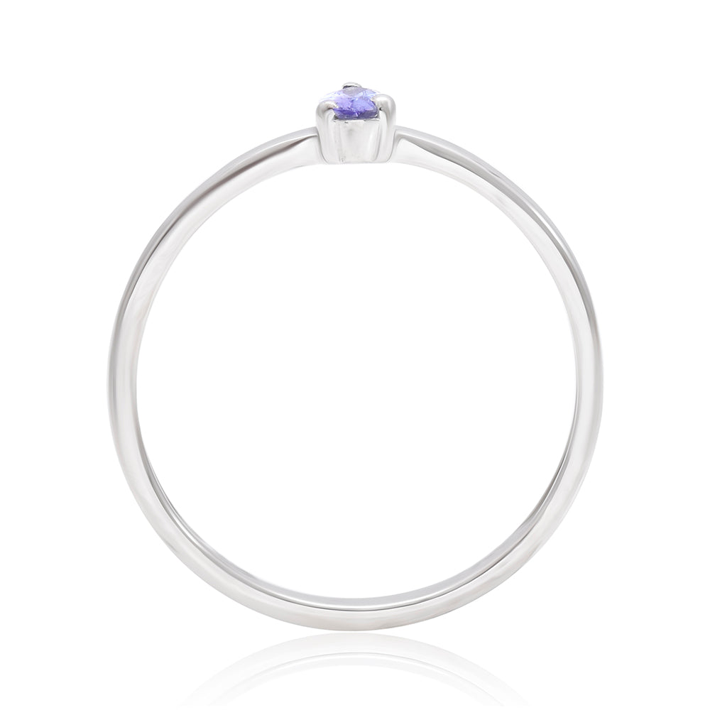 Stříbro 925/1000 - Prsten s AAA Tanzanitem - Karátové číslo: 0.18. přibližná hmotnost: 1.31 gramů
