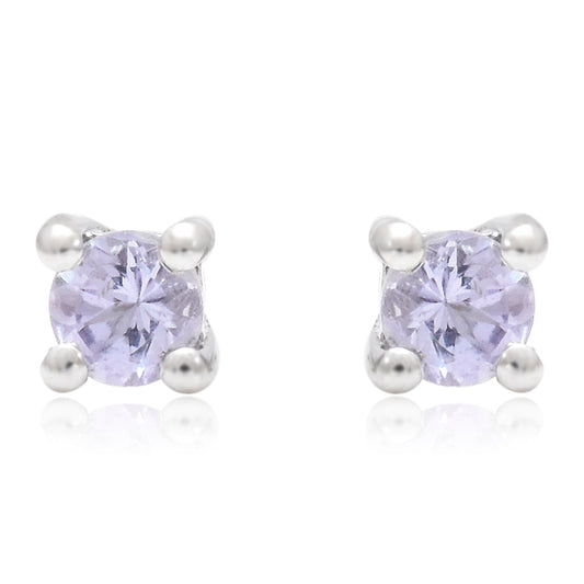 Stříbro 925/1000 - Náušnice s AAA Tanzanitem - Karátové číslo: 0.22. přibližná hmotnost: 0.72 gramů