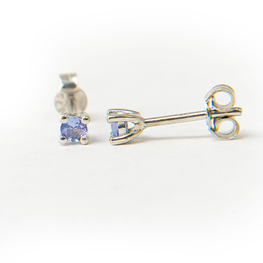 Stříbro 925/1000 - Náušnice s AAA Tanzanitem - Karátové číslo: 0.22. přibližná hmotnost: 0.72 gramů 4 