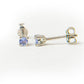 Stříbro 925/1000 - Náušnice s AAA Tanzanitem - Karátové číslo: 0.22. přibližná hmotnost: 0.72 gramů