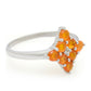 Stříbro 925/1000 - Prsten s Červeným Achátem a Bílým Topazem - Karátové číslo: 0.91. přibližná hmotnost: 2.47 gramů