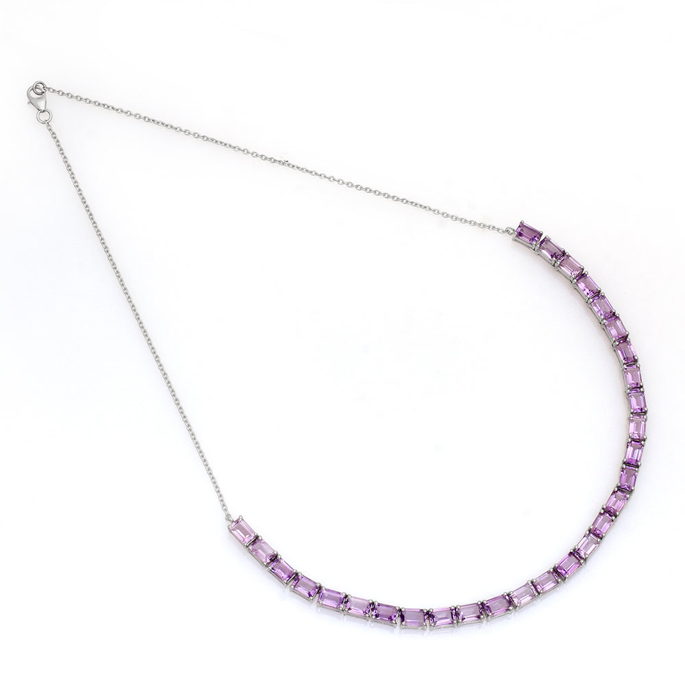 Stříbro 925/1000 - Náramek s Brazilským Ametystem - Karátové číslo: 2.57. přibližná hmotnost: 4.26 gramů 3 