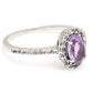 Stříbro 925/1000 - Prsten s Brazilským Ametystem a Bílým Topazem - Karátové číslo: 1.31. přibližná hmotnost: 3.57 gramů