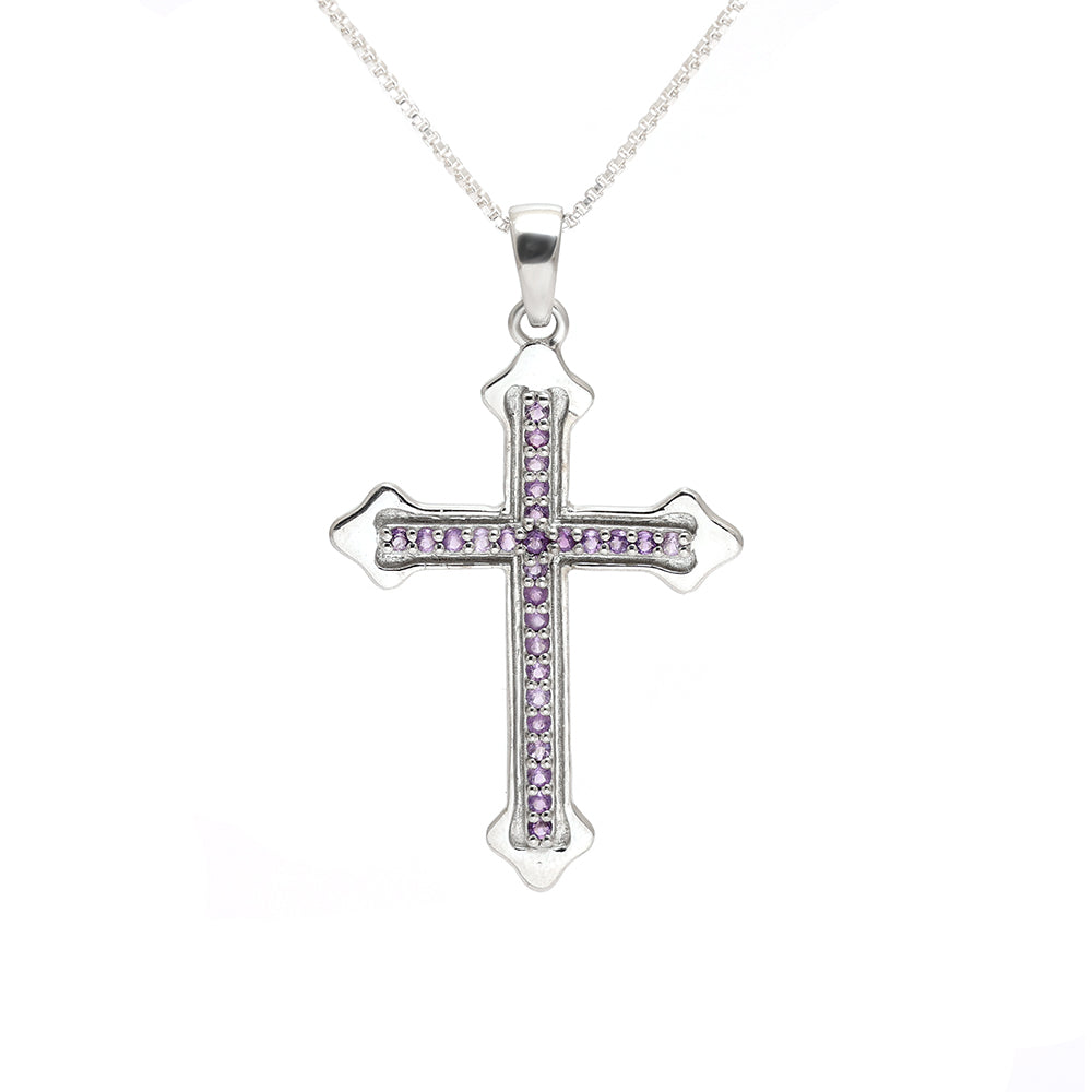 Stříbro 925/1000 - Přívěsek s Brazilským Ametystem - Karátové číslo: 0.42. přibližná hmotnost: 2.6 gramů 2 