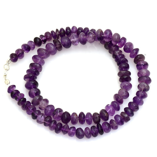 Stříbro 925/1000 - Náhrdelník s Brazilským Ametystem - Karátové číslo: 16.14. přibližná hmotnost: 13.76 gramů