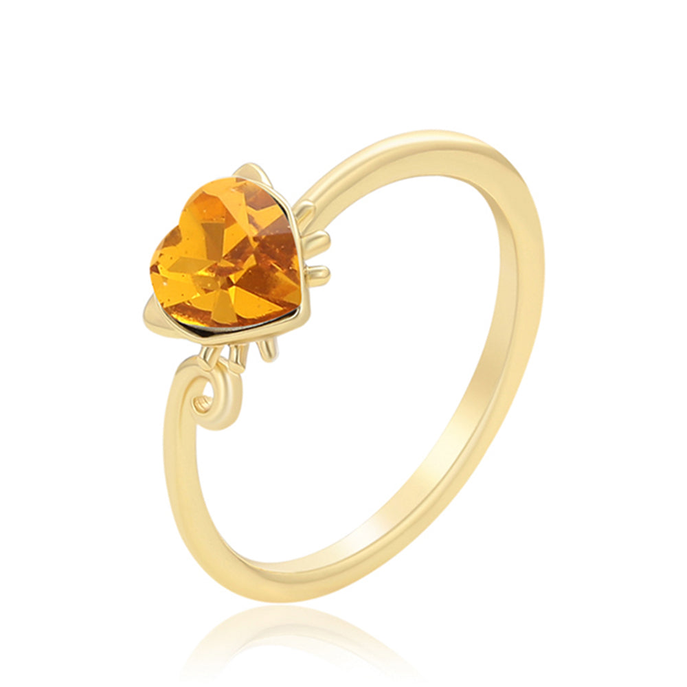 Pozlacený Slitinový Prsten se Žlutým Emporia® Křišťálem 1 