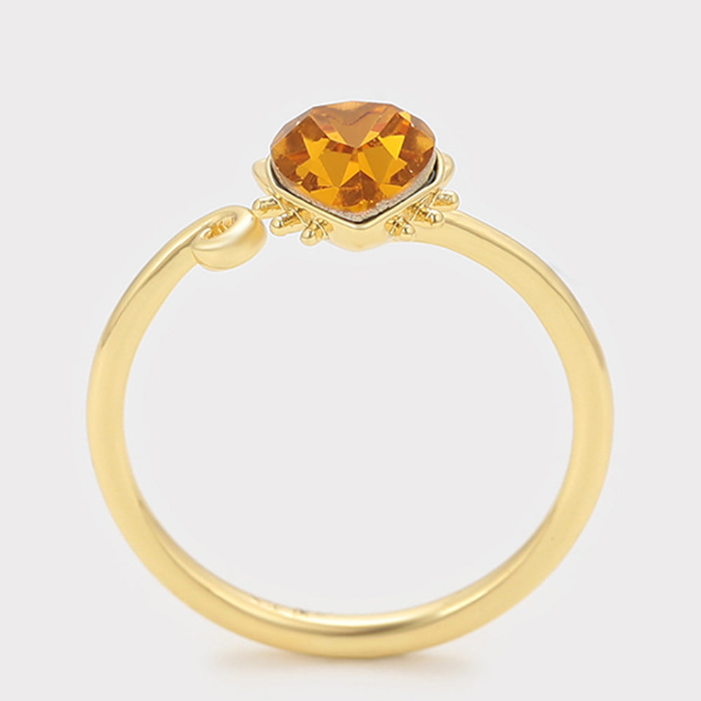 Pozlacený Slitinový Prsten se Žlutým Emporia® Křišťálem 3 