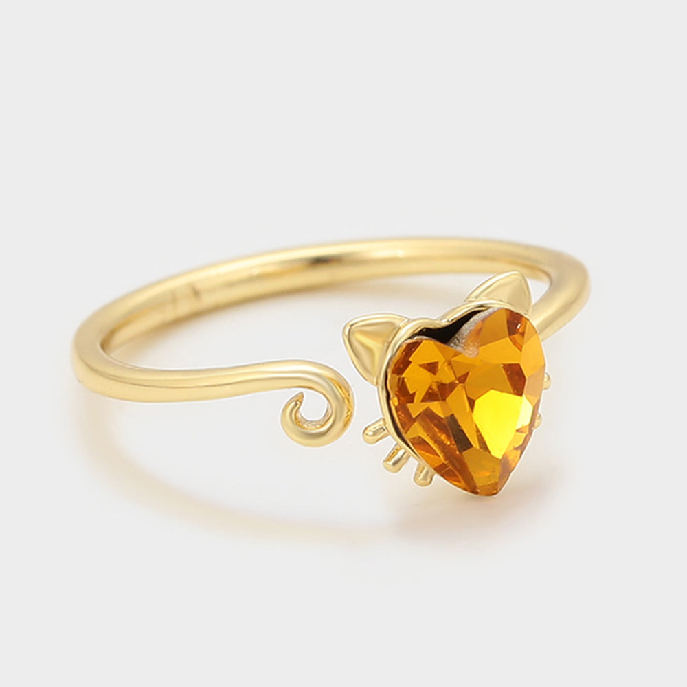 Pozlacený Slitinový Prsten se Žlutým Emporia® Křišťálem 4 