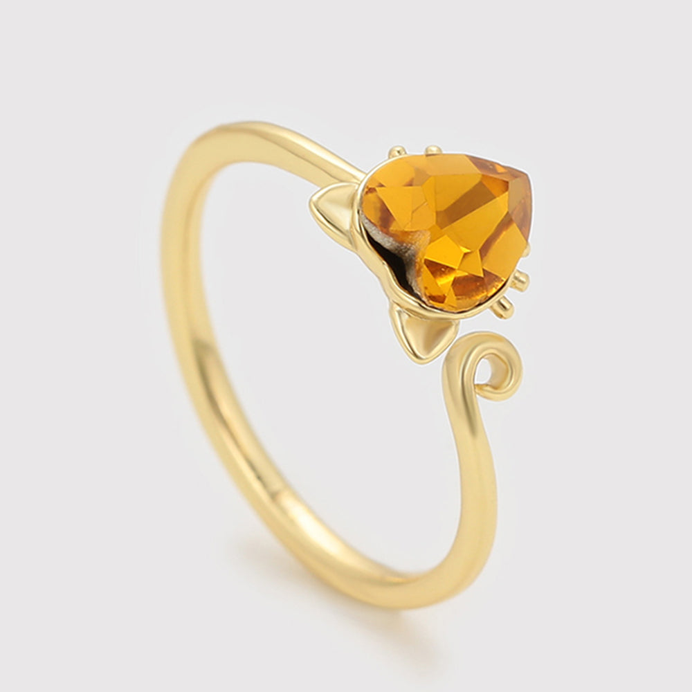 Pozlacený Slitinový Prsten se Žlutým Emporia® Křišťálem