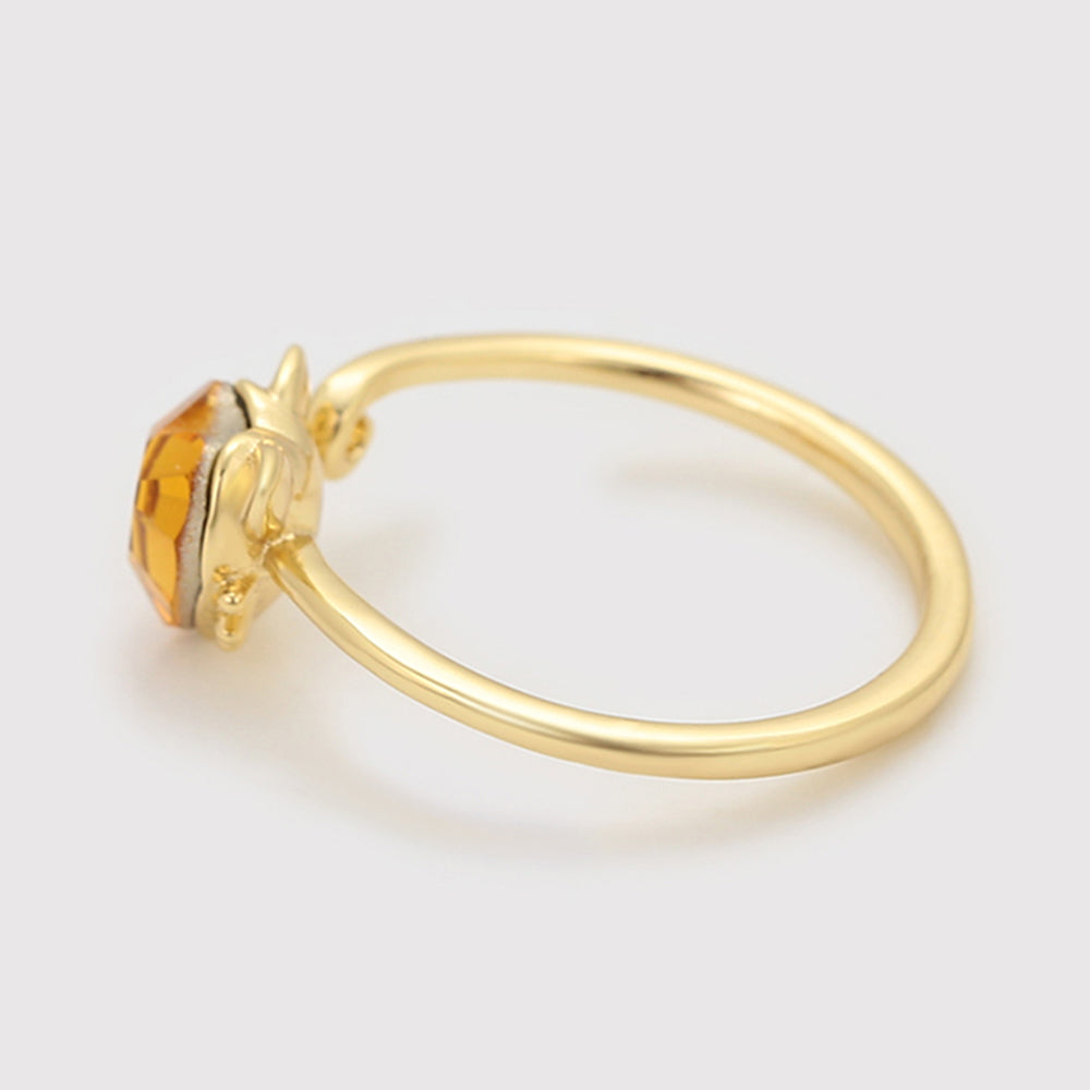 Pozlacený Slitinový Prsten se Žlutým Emporia® Křišťálem 6 