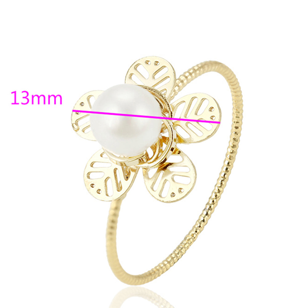 Pozlacený Slitinový Prsten se Skleněná Perla